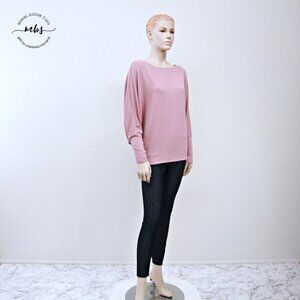 NWOT Korye Textured Boat Neck Dolman Sleeves Sweater Pink Women M